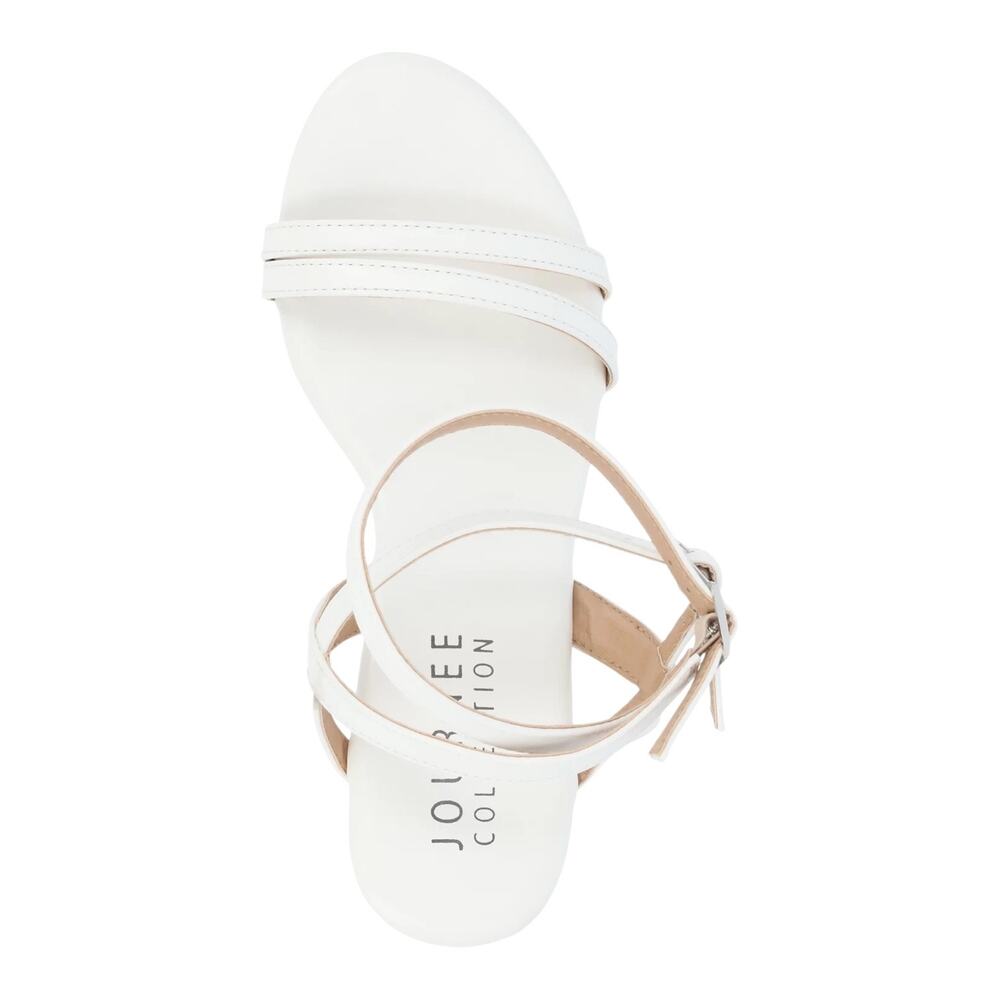 Journee Women's Emerynn Platform Sandals White Size 8 1/2 - Picture 4 of 5